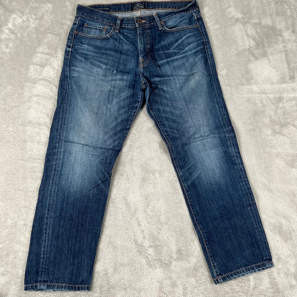 Lucky Brand 221 Original Straight Dark Wash Mens Jeans W36 L30 Distressed